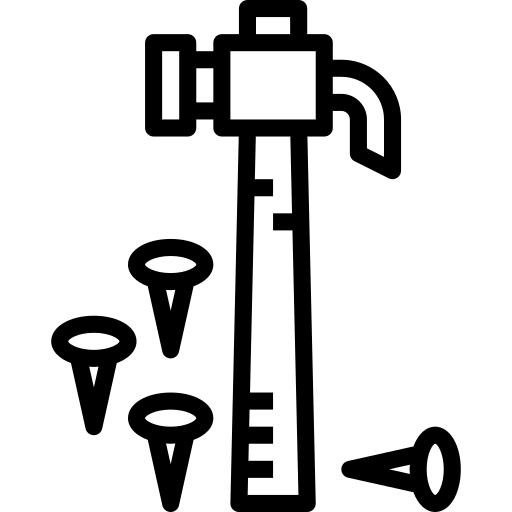 Hammer und Nägel symbol